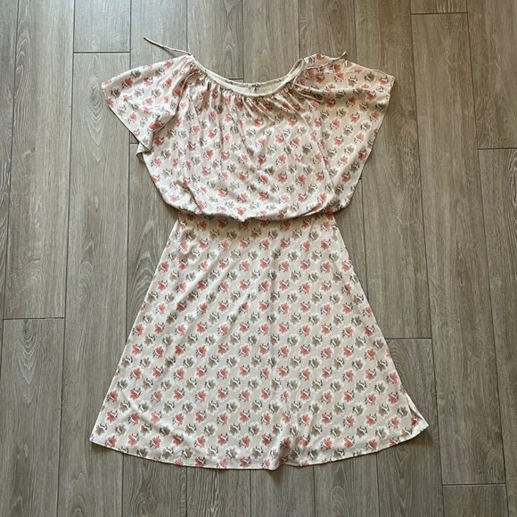 𝅺VINTAGE | 90s Floral Flutter Sleeve Dress - Picture 8 of 12